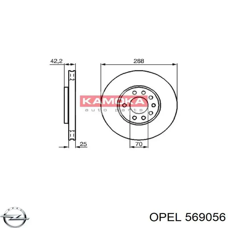 Передний тормозной диск Opel 569056