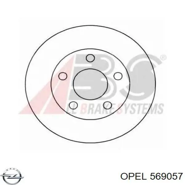 Передние тормозные диски 569057 Opel