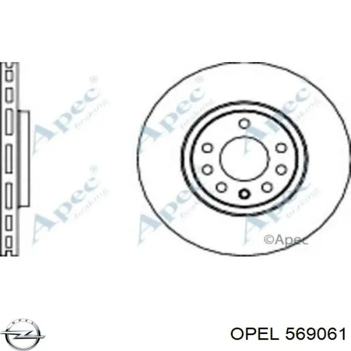 Передний тормозной диск Opel 569061