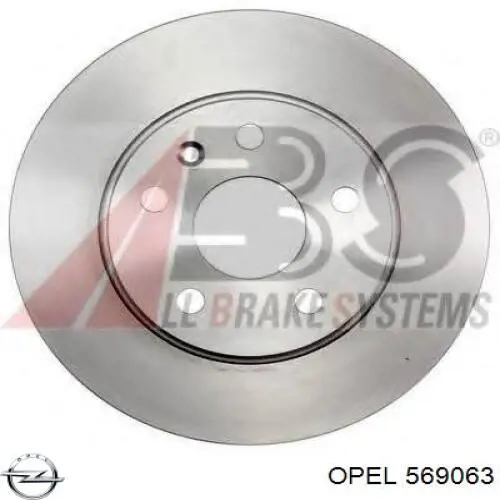 Передние тормозные диски 569063 Opel