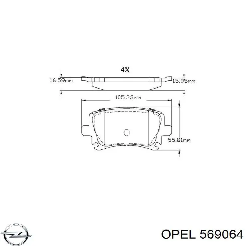 569064 Opel Диск тормозной передний