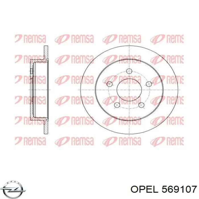 Купить 569107 Opel Диск тормозной задний