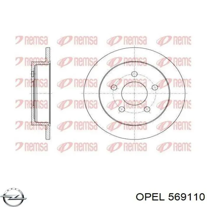 Тормозные диски 569110 Opel