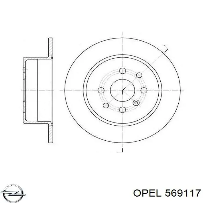 569117 Opel Дисковый тормоз