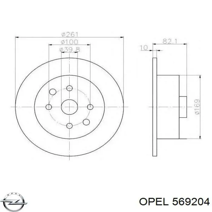 Задний тормозной диск Opel 569204 цена, от 42.23 USD