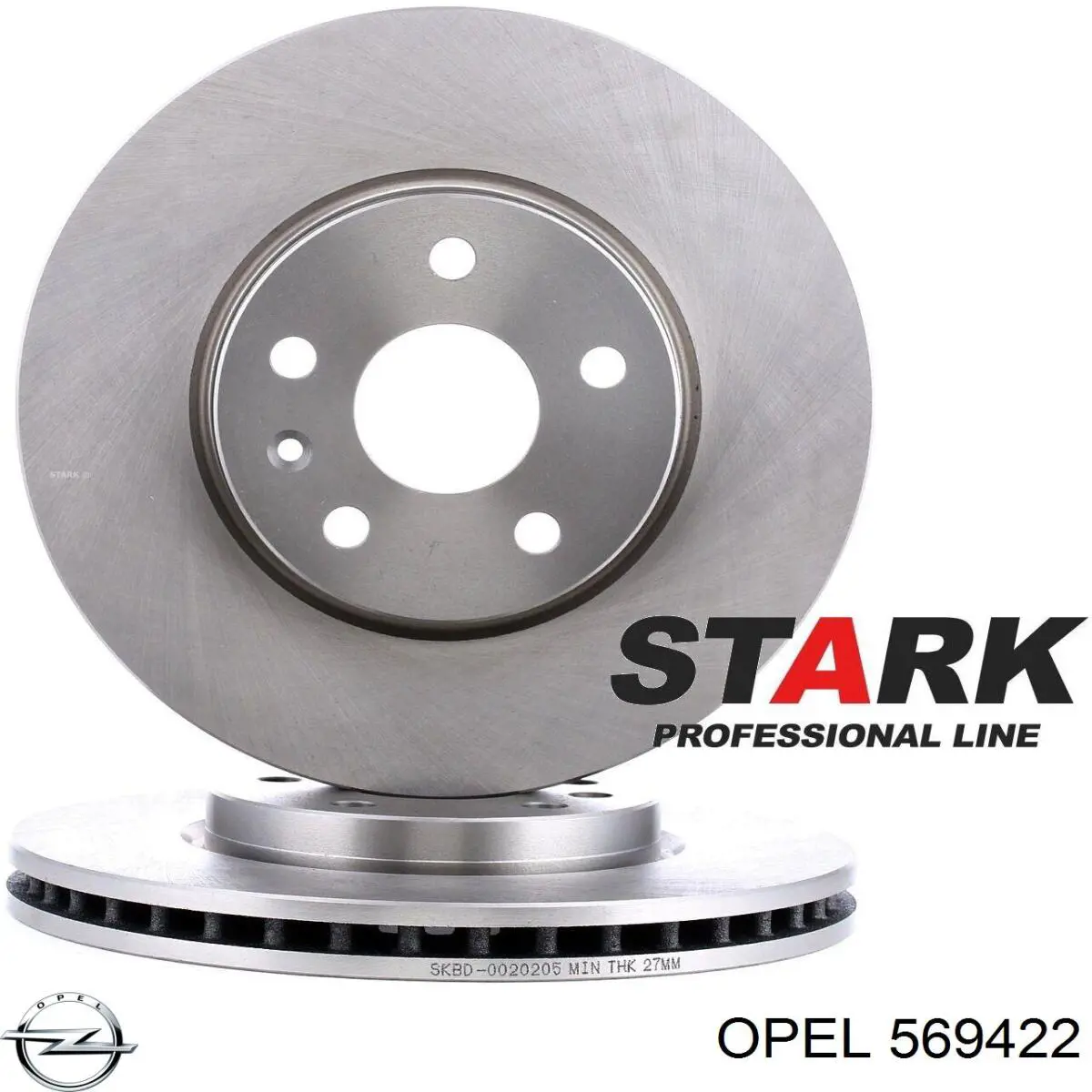 Передние тормозные диски 569422 Opel