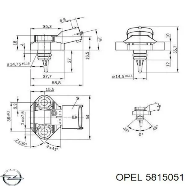 Датчик температуры топлива 5815051 Opel