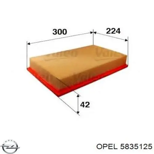 Купить 5835125 Opel Автомобильный фильтр воздуха