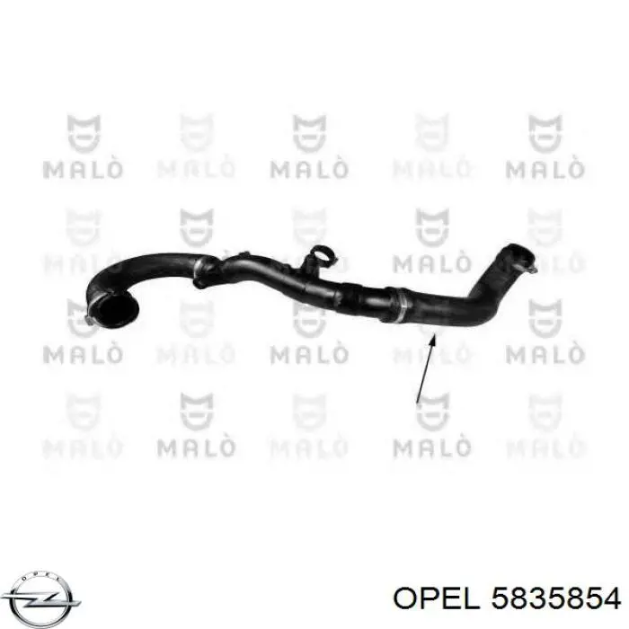 5835854 Opel mangueira (cano derivado superior esquerda de intercooler)