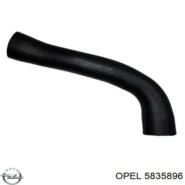 Купить 5835896 Opel Патрубок воздушный, выход из турбины/компрессора (наддув)
