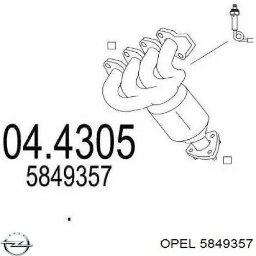 Газопроводы (коллектор выпускной) Opel 5849357 цена, от 183.40 USD