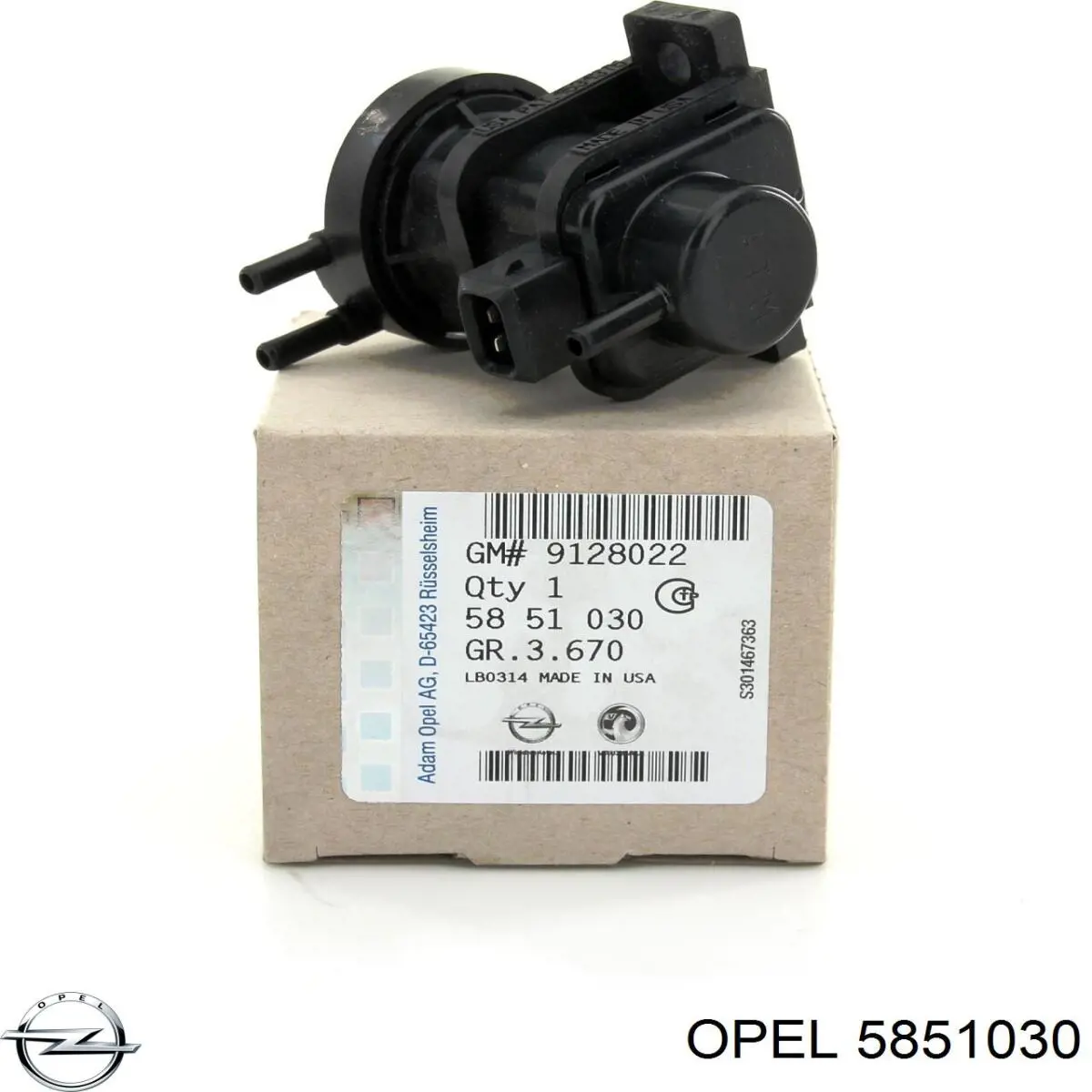 Клапан преобразователь давления наддува (соленоид)  Opel 5851030