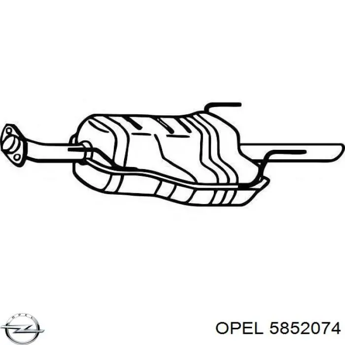 5852074 Opel глушитель, задняя часть