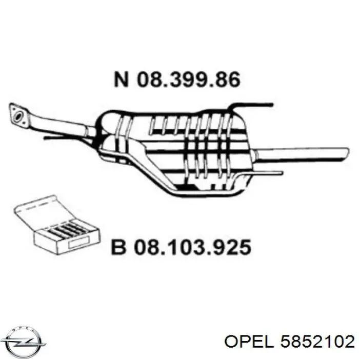 Глушитель задний 5852102 Opel