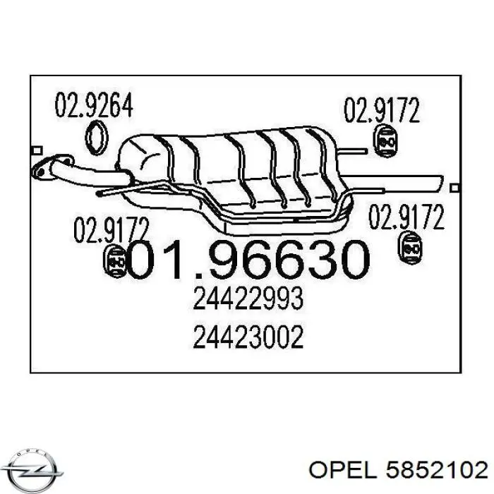 Купить 5852102 Opel Глушитель задний
