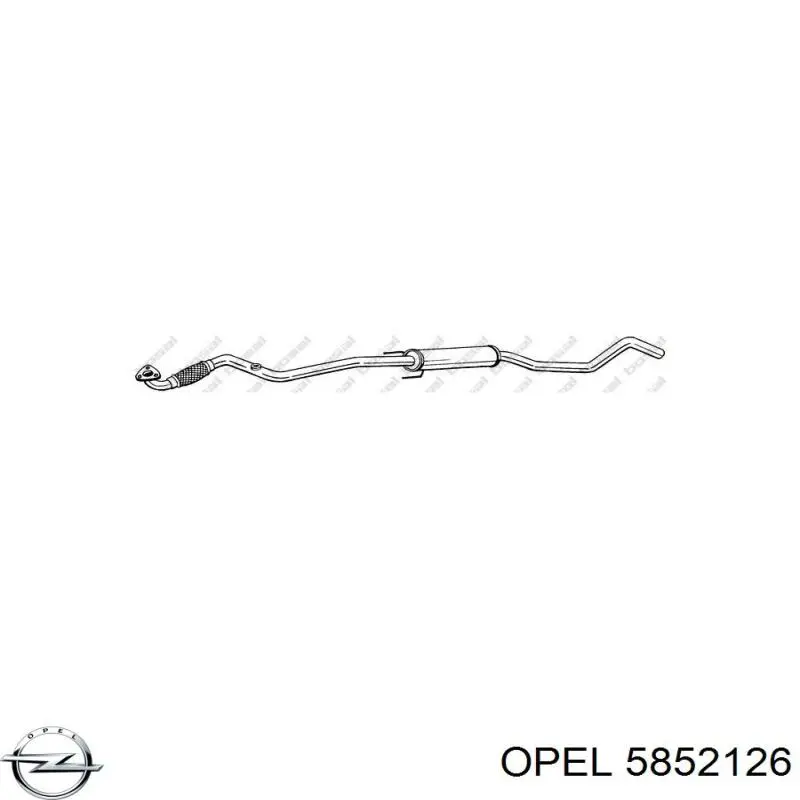 5852126 Opel глушитель, центральная часть