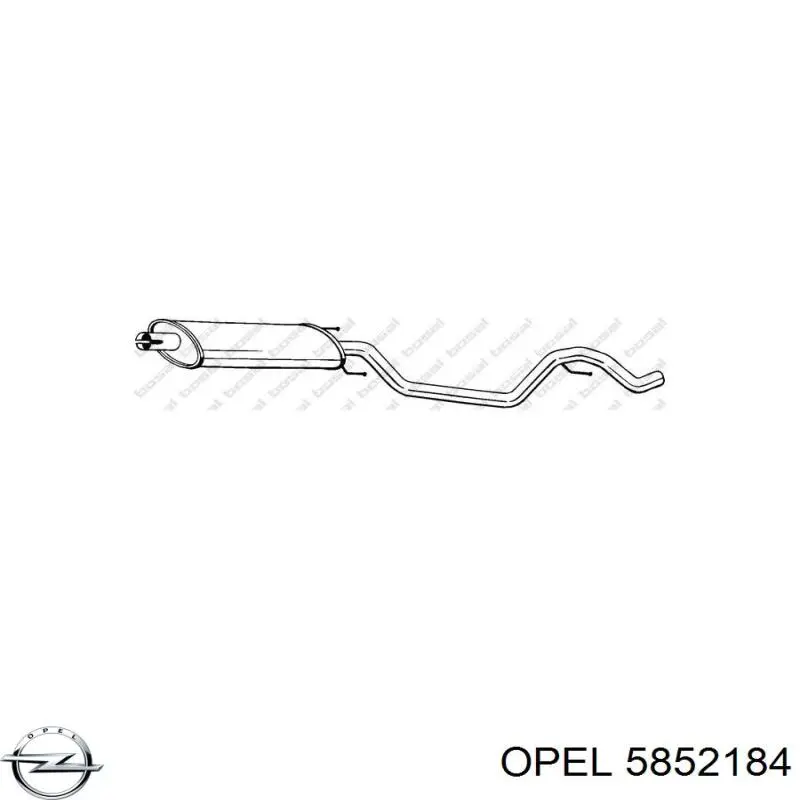 5852184 Opel глушитель, центральная часть