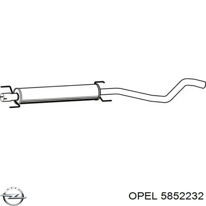 Центральная часть глушителя 5852232 Opel