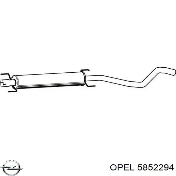 5852294 Opel глушитель, центральная часть