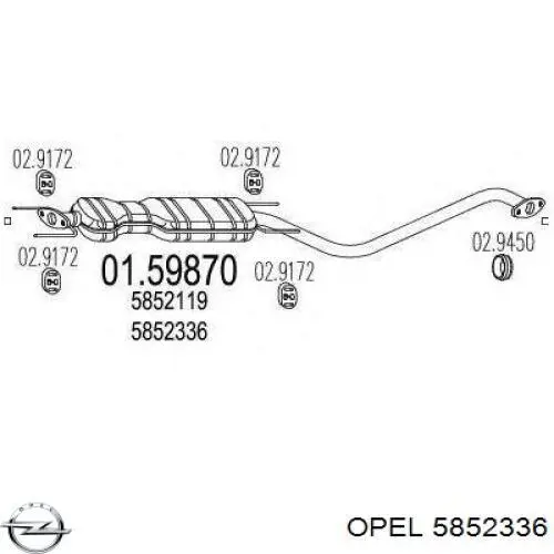 Купить 5852336 Opel Выхлоп центральный