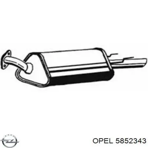 Глушитель задний 5852343 Opel