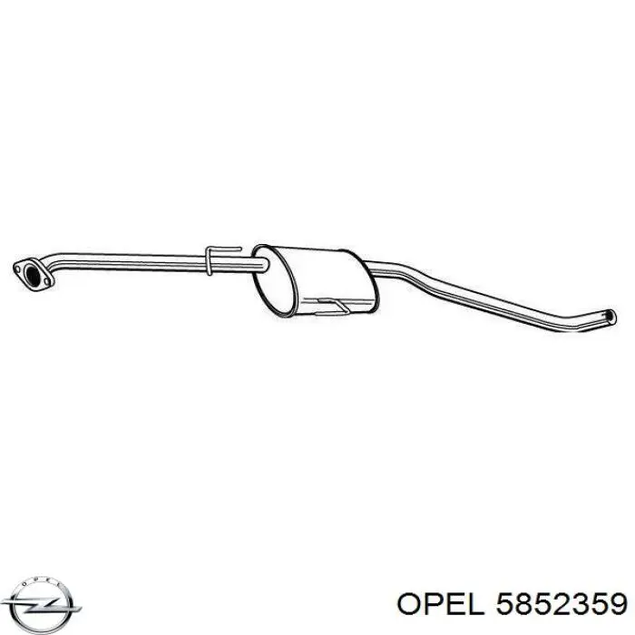 90467150 Opel глушитель, центральная часть