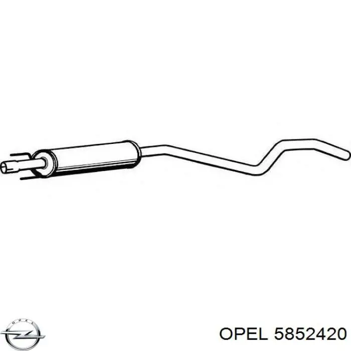 5852420 Opel глушитель, центральная часть