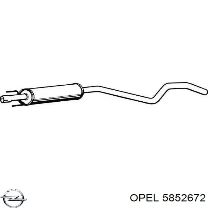5852672 Opel глушитель, центральная часть