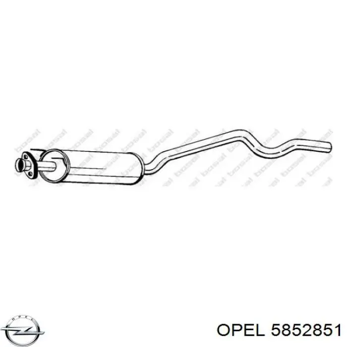 Центральная часть глушителя 5852986 Opel