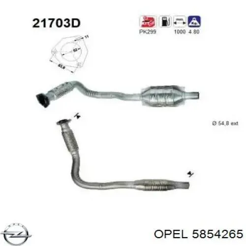Каталитический нейтрализатор отработавших газов Opel 5854408 цена, от 139.67 USD