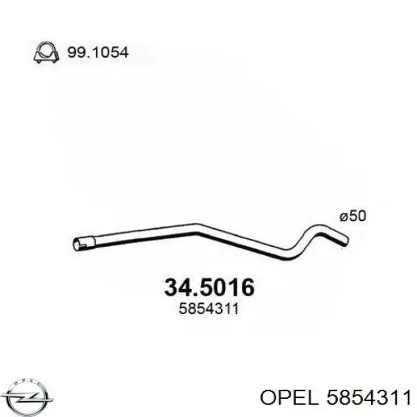 Глушитель, центральная часть Opel 5854311 цена, от 42.90 USD