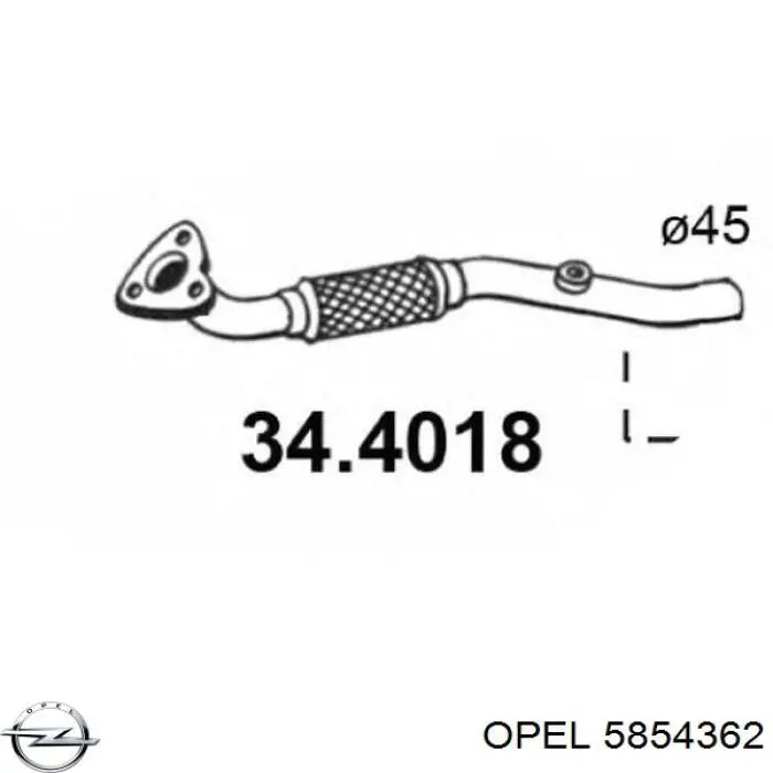 Центральная часть глушителя 5854362 Opel