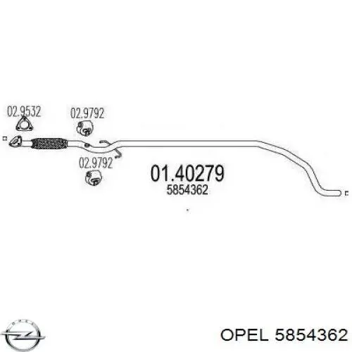 Глушитель, центральная часть Opel 5854362 цена, от 68.87 USD