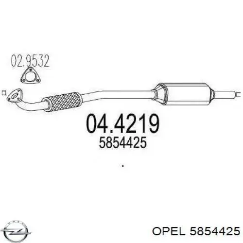 Каталитический нейтрализатор отработавших газов Opel 5854425 цена, от 11892.65 UAH