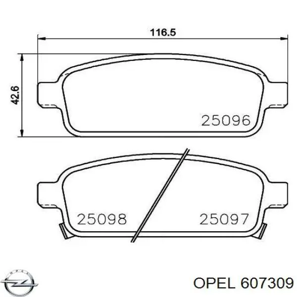 607309 Opel прокладка головки блока цилиндров (гбц левая)