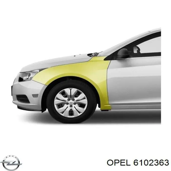 6102363 Opel pára-lama dianteiro esquerdo