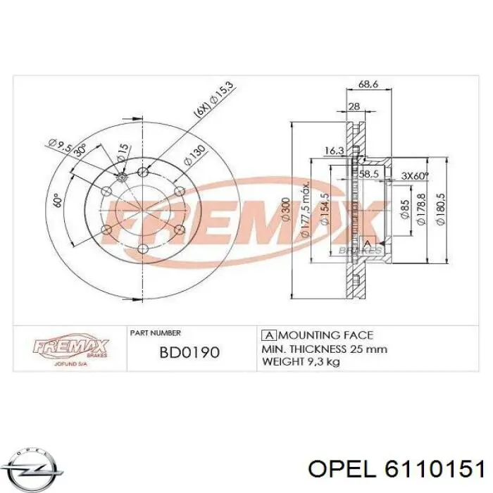 6110151 Opel 