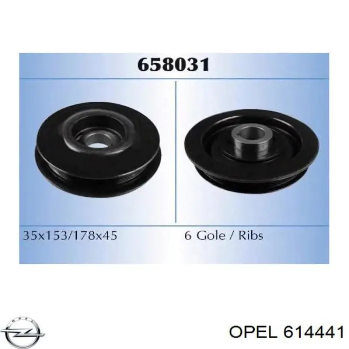 Купить 614441 Opel Шкив-демпфер коленвала