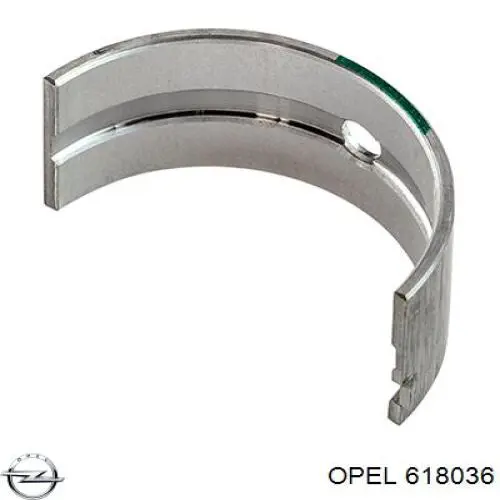 618036 Opel вкладыши коленвала коренные, комплект, 1-й ремонт (+0,25)