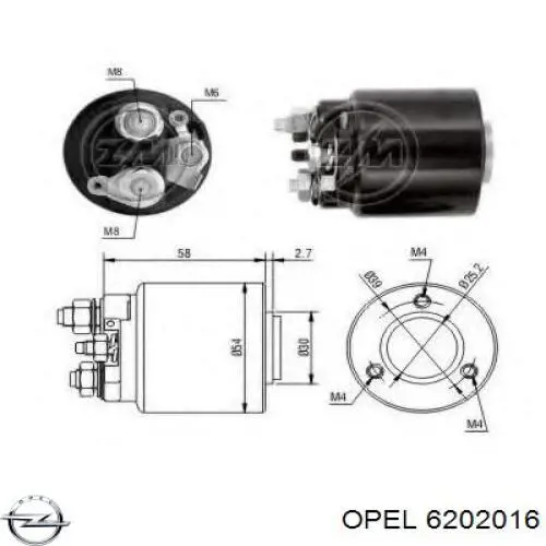 Стартер 6202016 Opel