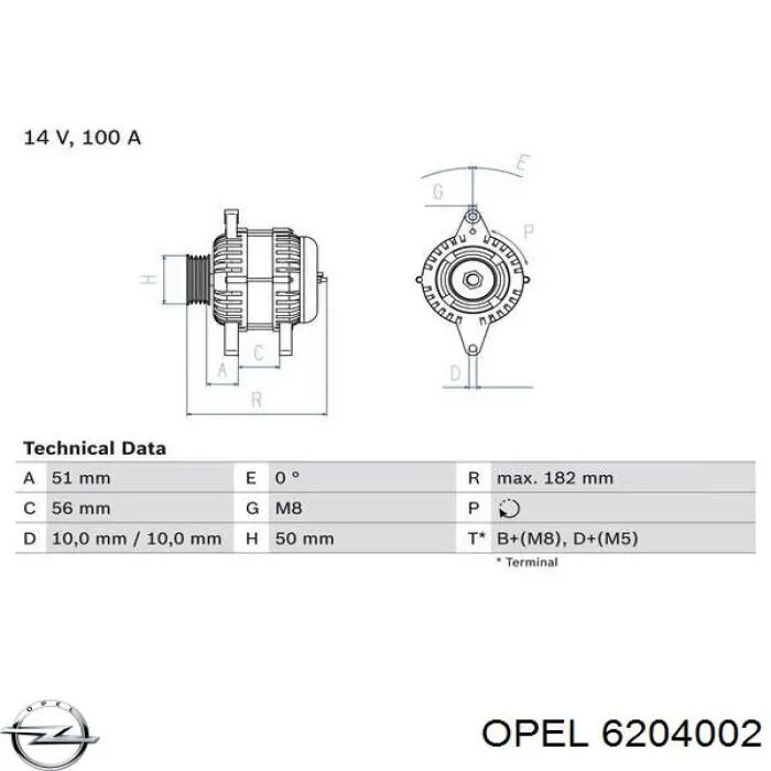 Автомобильный генератор Opel 6204002 цена, от 98.94 USD