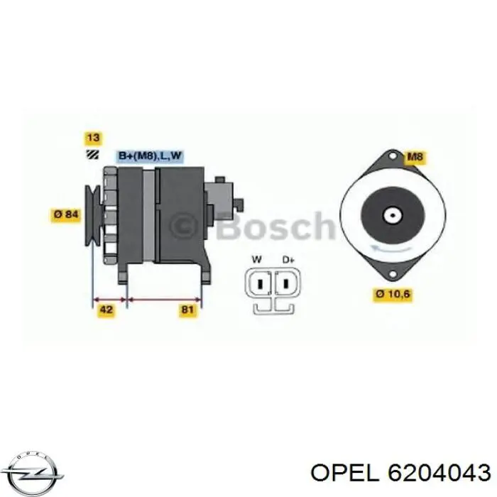 Автомобильный генератор Opel 6204043 цена, от 114.58 USD