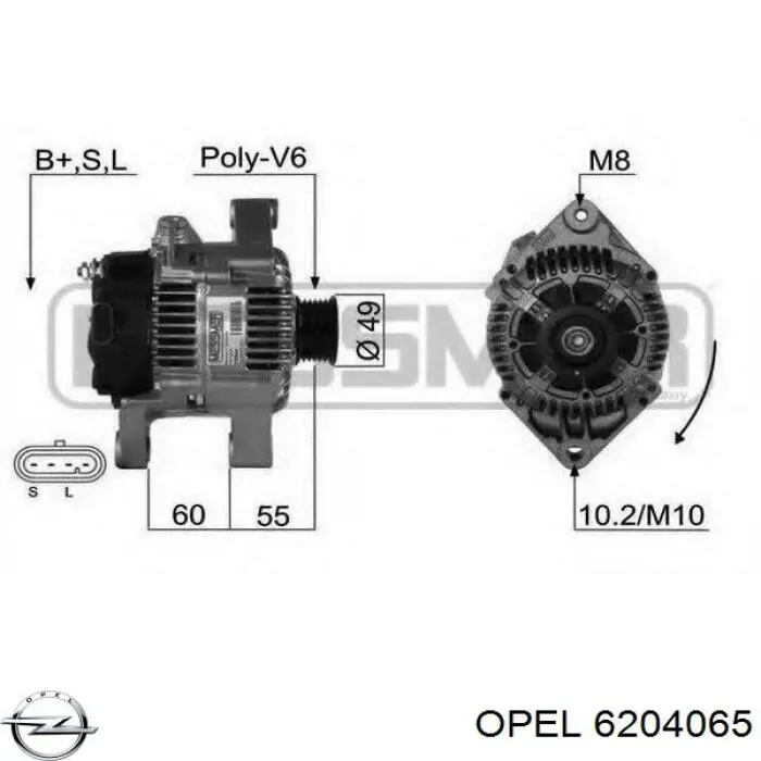 Купить 6204065 Opel Генератор