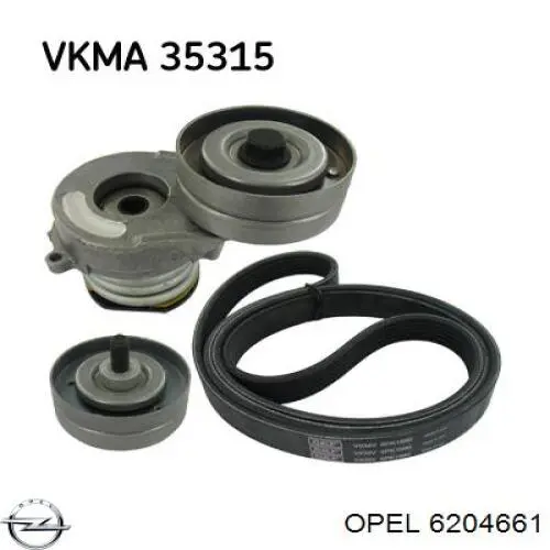 Натяжитель приводного ремня 6204661 Opel