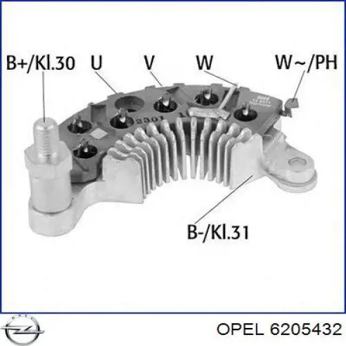 Мост диодный генератора 6205432 Opel