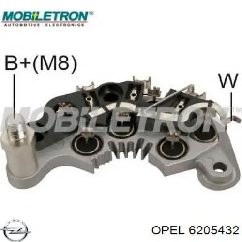 Выпрямитель Opel 6205432 цена, от 11.81 USD