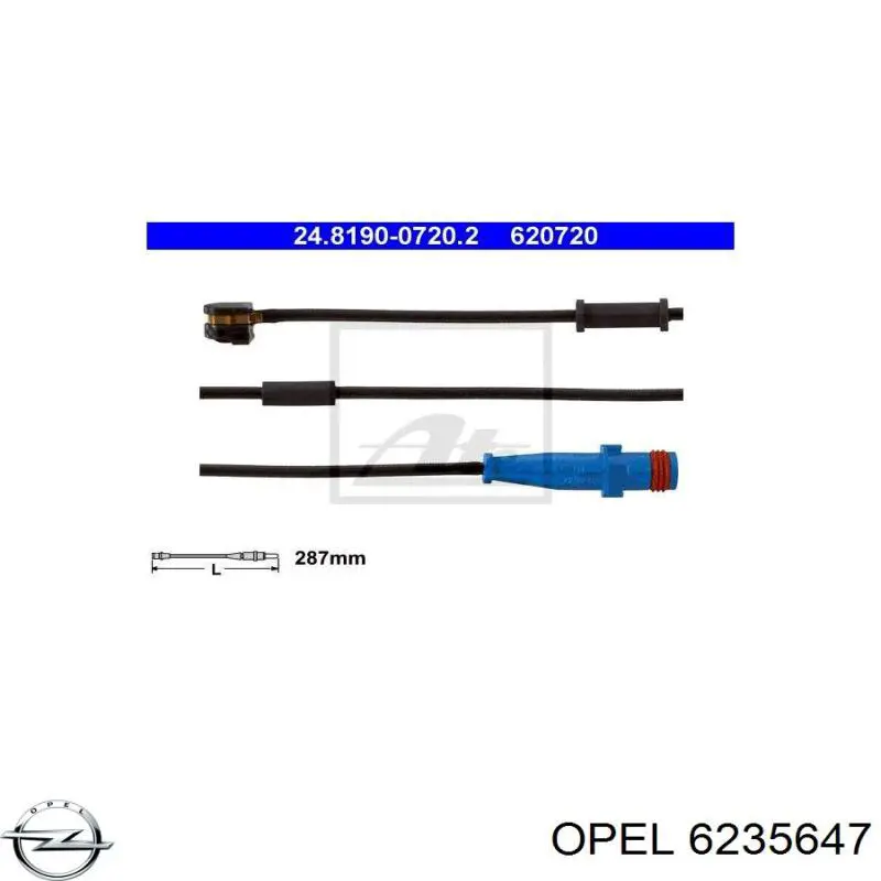 Сигнализатор износ тормозных колодок Opel 6235647 цена, от 5.47 USD