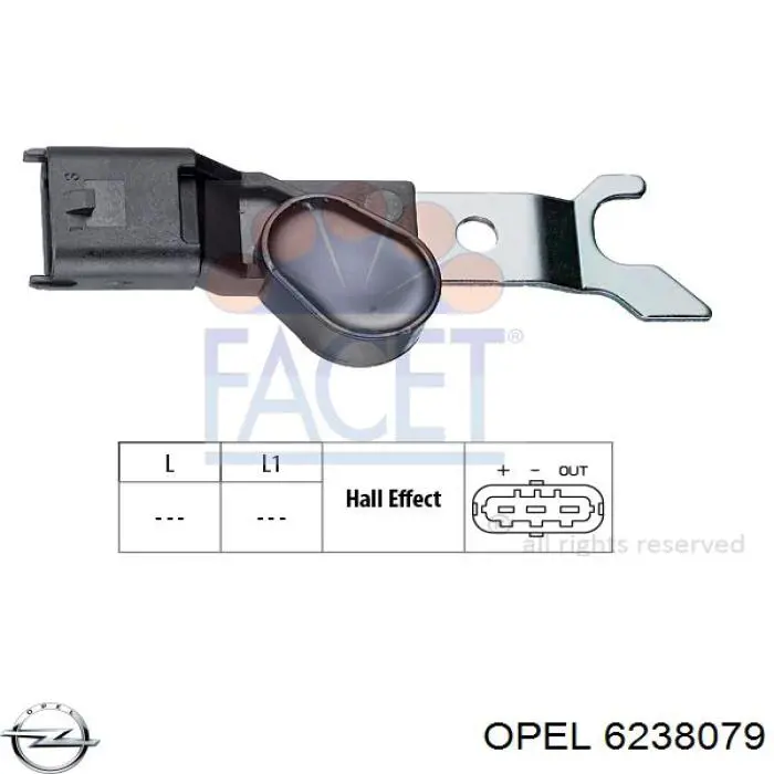 6238079 Opel Датчик распределительного вала