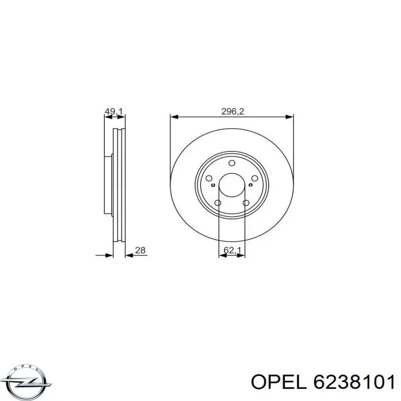 Датчик коленвала 6238101 Opel
