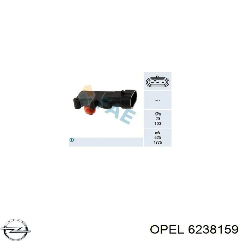 Датчик абсолютного давления 6238159 Opel